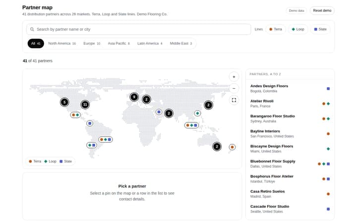 Dealer map preview