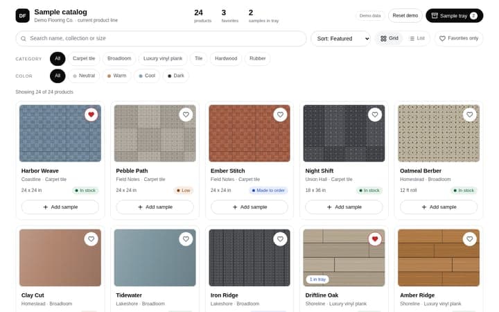 Sample catalog preview